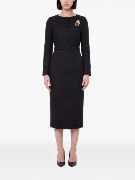 Пола тип молив Roland Mouret с пайети черно