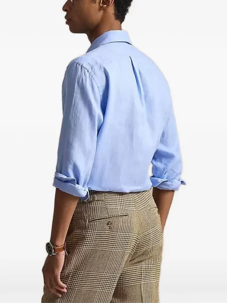 Pruhovaná košile Polo Ralph Lauren s autogramem modrá