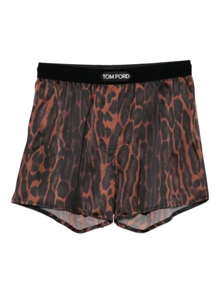 Pantaloni scurți Tom Ford cu imagine cu model leopard negru
