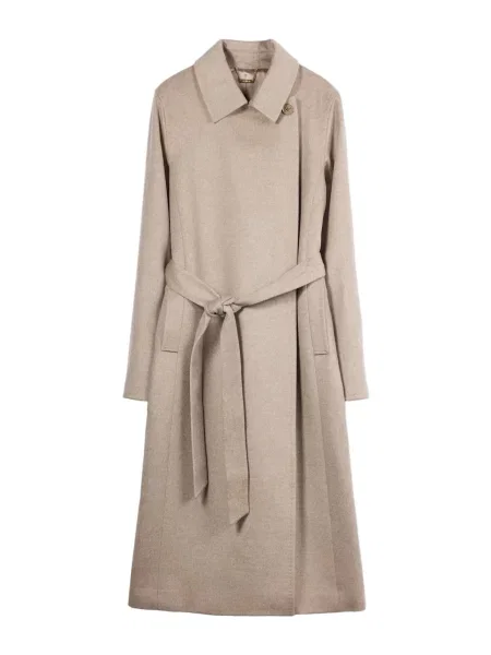 GOBI Cashmere Palton de primăvară-toamnă Cashmere Wrap Coat with Belt taupe gri