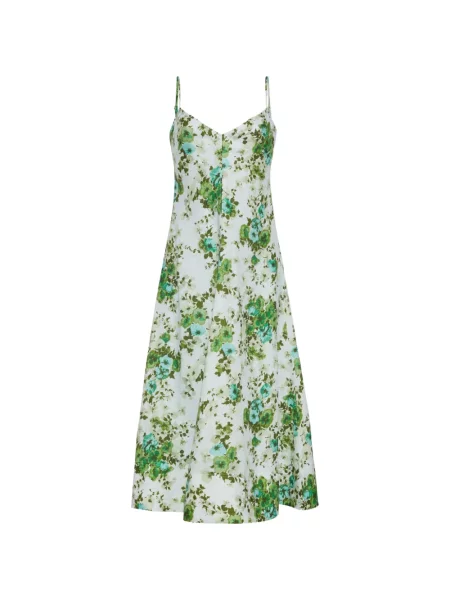 Rochie midi Cara Cara cu model floral până la genunchi de costum alb