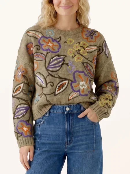 Oui Sweter beige beżowy
