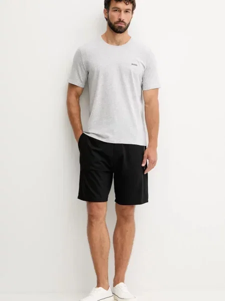 BOSS loungewear kratka majica z elastanom Mix&Match T-Shirt R siva