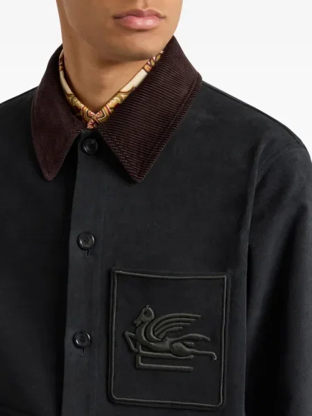 Geacă Etro de catifea cord negru