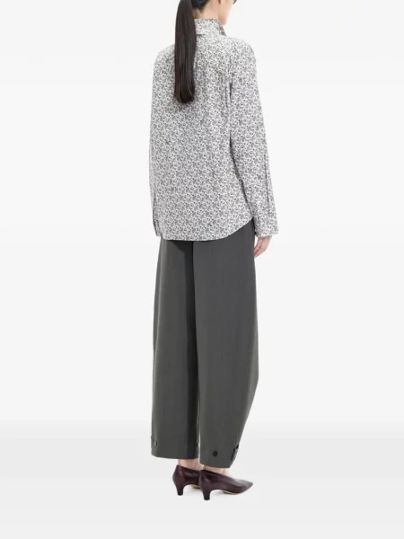 Lung cămașă Jnby cu model floral cu imagine alb