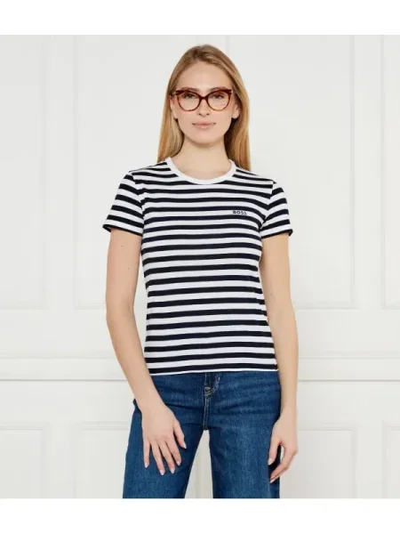 BOSS Tricou Esla albastru noapte / murdar alb
