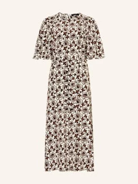 Sukienka o dopasowanym kroju z jedwabiu model ‘VARESE’ Weekend Max Mara brązowa