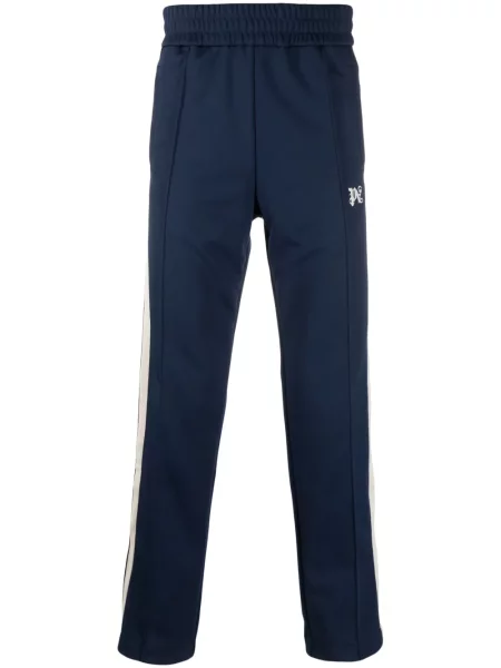 Pantaloni Palm Angels cu broderie albastru