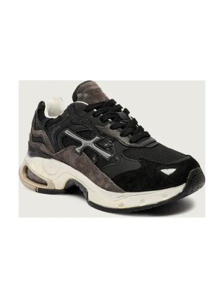 Premiata Sneakers SHARKYD cu adaos de piele negru