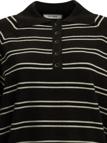 Lung tricou polo Ivy Oak maro
