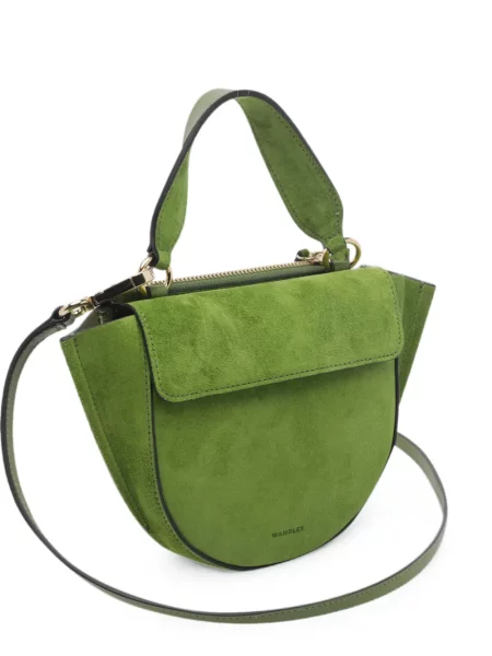 Geantă plic Wandler din piele de căprioară verde
