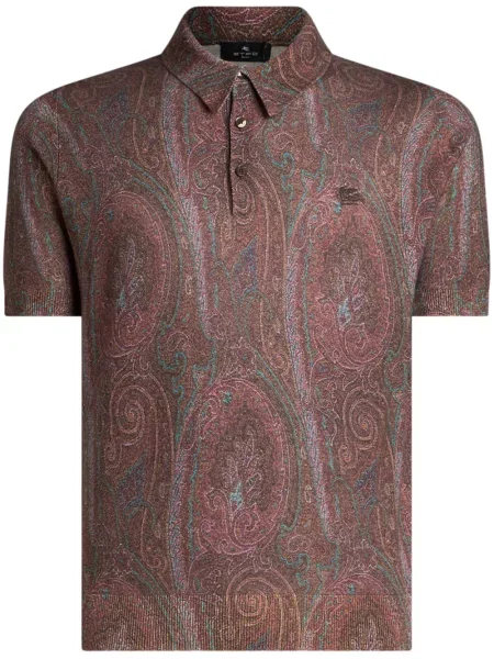 Polo Etro cu imagine cu model paisley roșu
