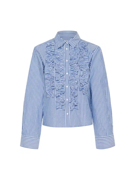 Koszula Part Two z falbankami niebieska