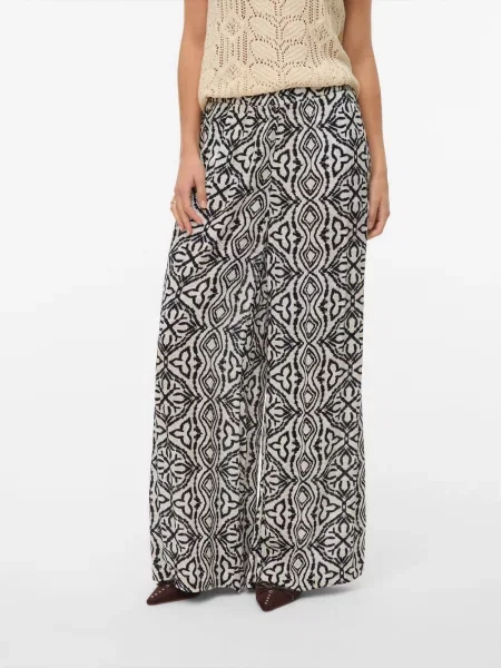 Vero Moda Pantaloni din Menny Bej Wide Leg negru