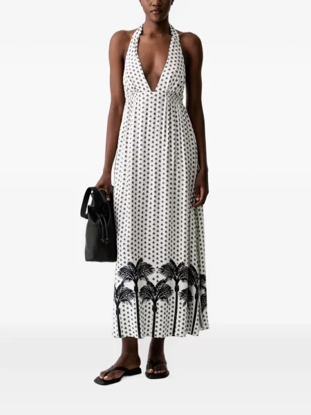 Rochie Marc O'polo cu imagine cu gât halter alb