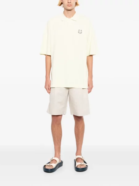Tricou polo Maison Kitsune galben