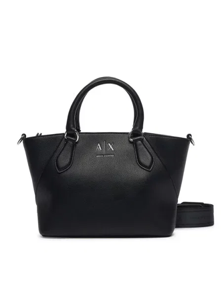 Armani Exchange crossbody torbica iz umetnega usnja črna