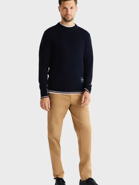 Светр Tommy Hilfiger з круглим вирізом синій