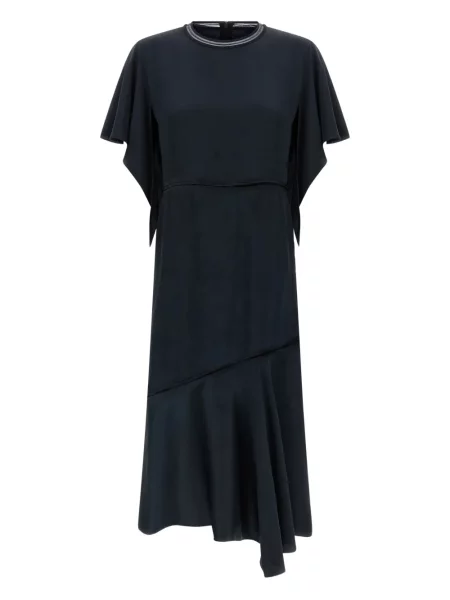 Rochie midi Fabiana Filippi cu volane până la genunchi de costum albastru