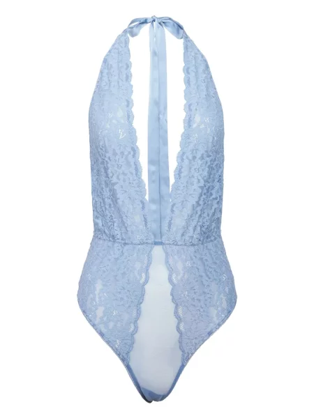 Body Fleur Du Mal transparente din dantelă albastru