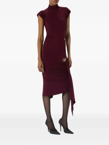 Rochie midi Blumarine drapată cu autograf roșu
