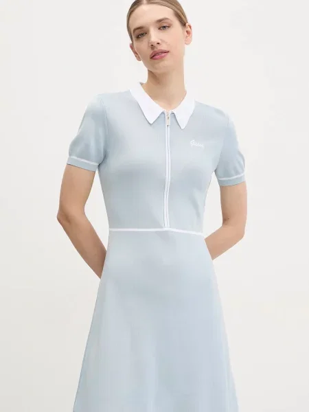 Guess sukienka mini rozkloszowana niebieski