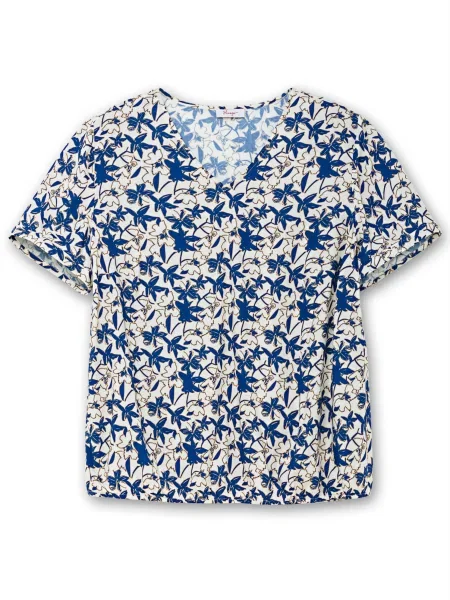 SHEEGO Tricou ecru albastru