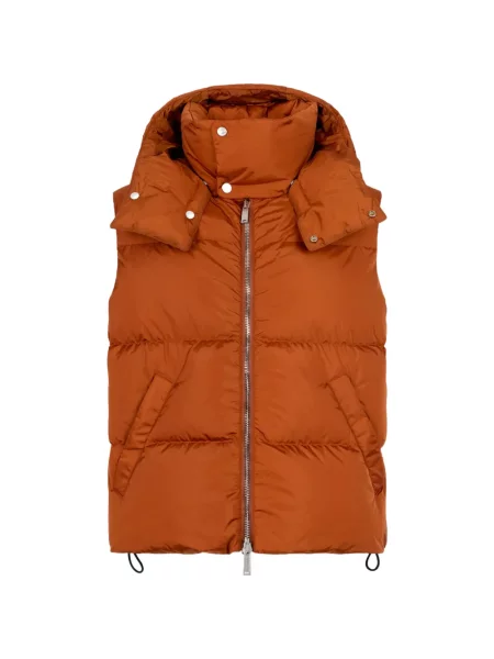 Vestă din puf Dsquared2 cu glugă portocaliu