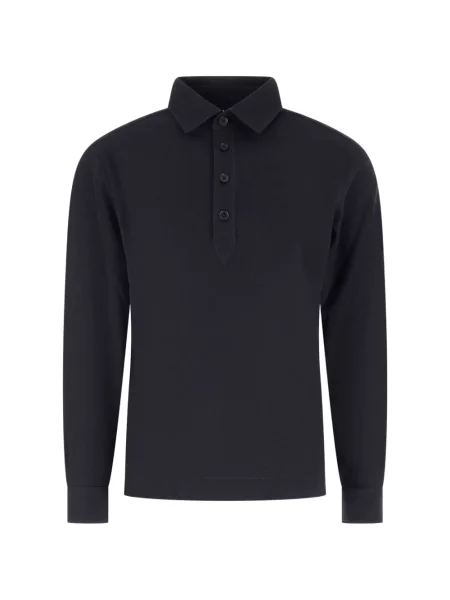Lung tricou polo Zegna albastru