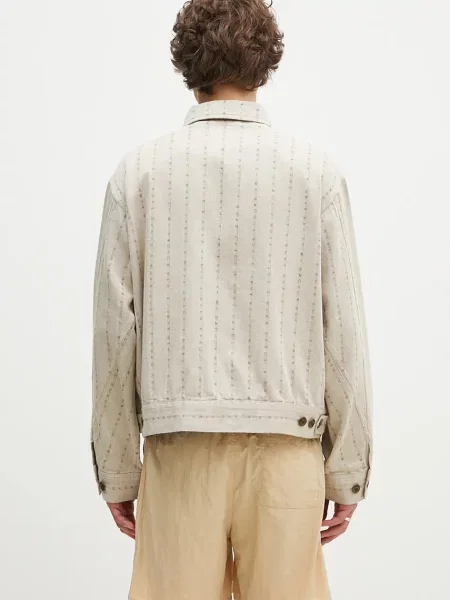Human Made kurtka koszulowa Herringbone Zip-Up Work Jacket przejściowa beżowy