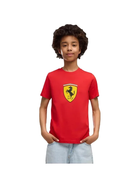 Męskie T-shirt Puma Ferrari Kids Colored Shield Tee czerwona