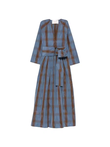 Rochie maxi Co.go în carouri cu imagine albastru