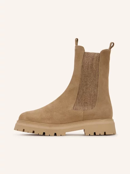 Darling Harbour Botki Chelsea beige beżowe