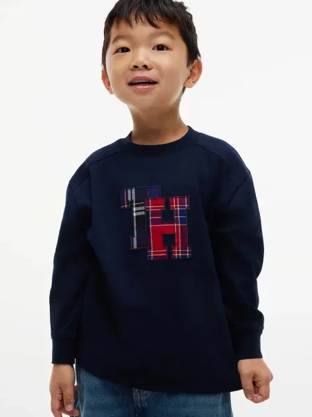 Tommy Hilfiger majica dugih rukava za djecu od pamuka plava
