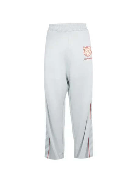 Pantaloni Off-white cu imagine alergare alb