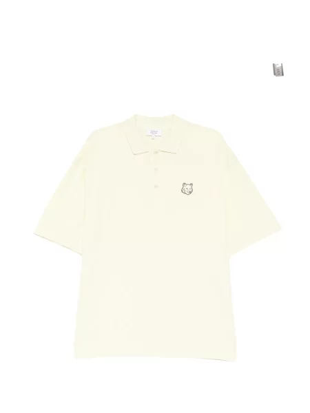 Tricou polo Maison Kitsune galben