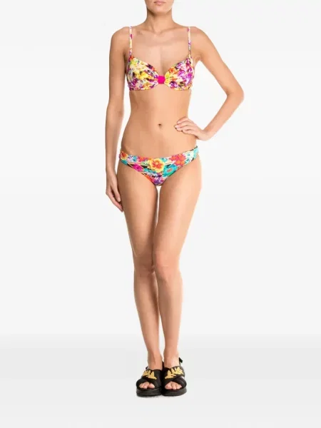 Bikini Banana Moon cu model floral cu imagine albastru
