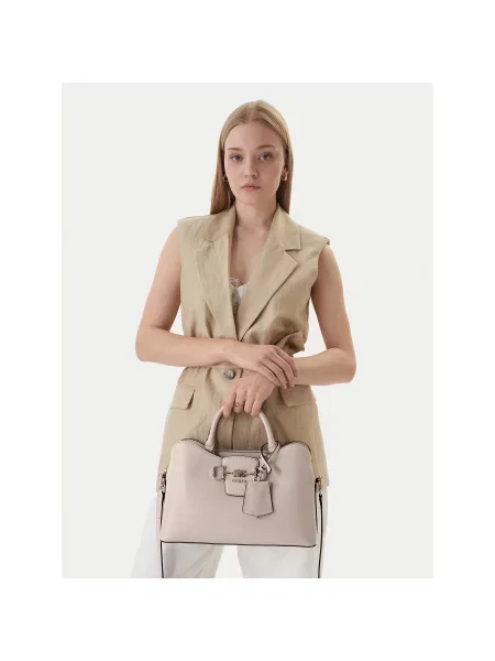 Guess Дамска чанта Janie Екрю
