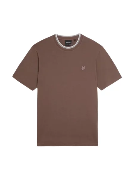 Koszulka Lyle & Scott z okrągłym dekoltem klasyczna brązowa