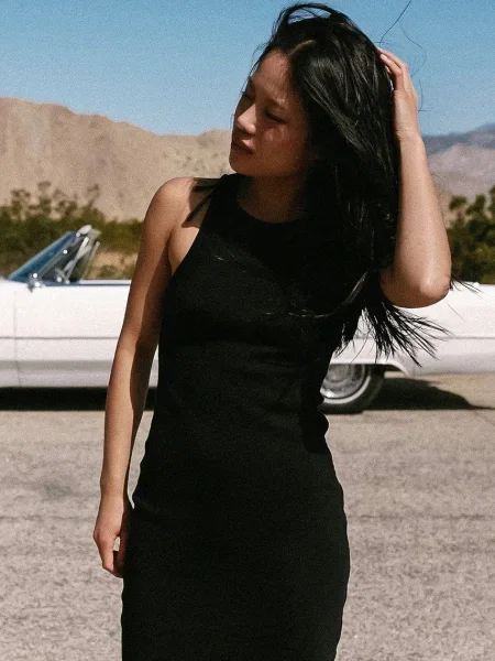 Šaty MUUV Racer midi přiléhavé černá