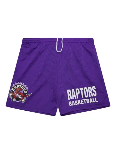 Pantaloni scurți Mitchell & Ness plasă cu autograf violet