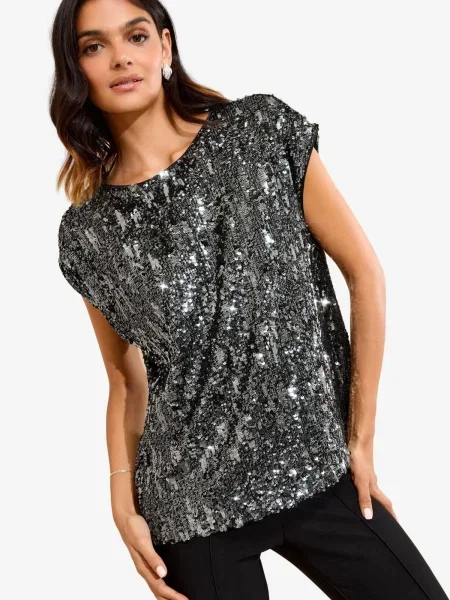 Friends Like These Bluză / argintiu negru