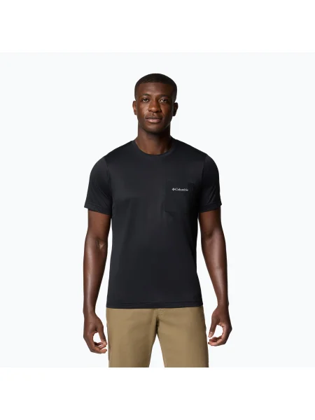 Tricou pentru bărbați Columbia Hike Pocket Crew black negru