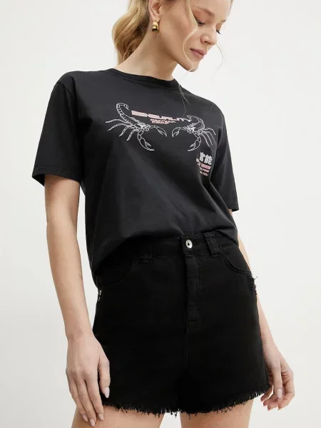 Patrizia Pepe pantaloni scurti jeans negru