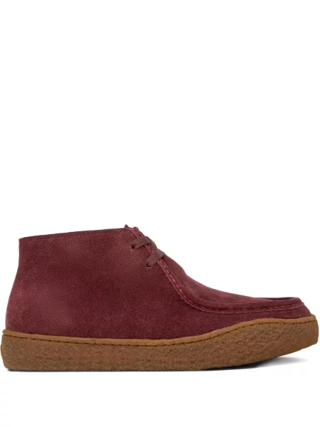 Botine Camper cu șireturi din piele de căprioară roșu