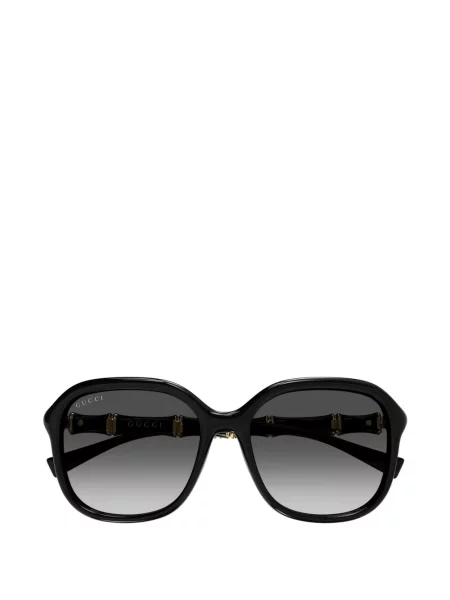 Ochelari de soare Gucci Eyewear cu imprimeu geometric din bambus negru