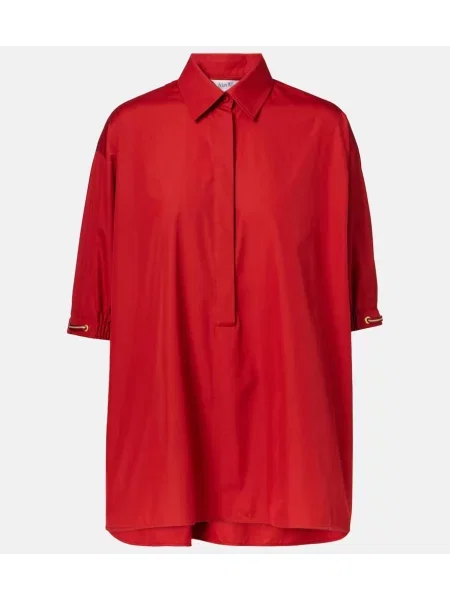 Top Max Mara popelinowy czerwony
