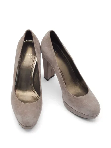 Pantofi cu toc Stuart Weitzman din piele de căprioară cu platformă