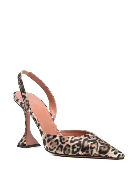 Pantofi cu toc Amina Muaddi cu model leopard slingback