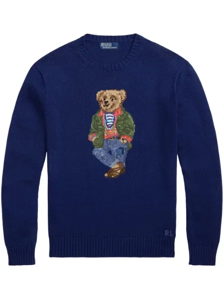 Slip de baie Polo Ralph Lauren cu broderie din piele de căprioară în carouri albastru